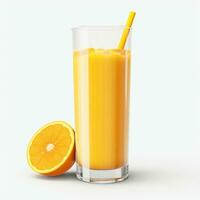 ai generado colección de visualmente atractivo naranja jugo en un alto vaso foto