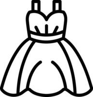 icono de vector de vestido femenino de boda
