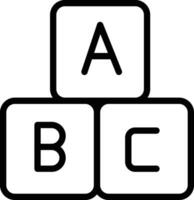 a B C bloques vector icono