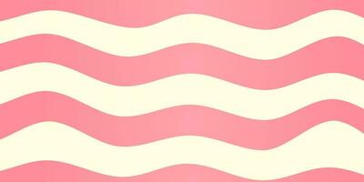 Candy striped background. Texture with pink caramel waves. Abstract striped fun pattern in 70s style vector