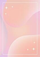 Nude poster with frame and glitter. Delicate abstract background with 3D shapes. vector