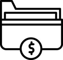 dinero carpeta vector icono