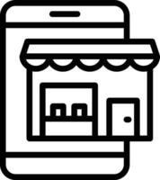 icono de vector de tienda en línea