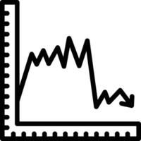 declinante línea grafico vector icono