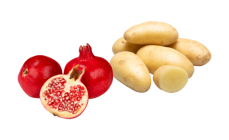 pomegranate potatoes cut out isolated transparent background png