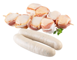 Sausage Bacon cut out isolated transparent background png
