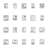 Wardrobe Vector Line Icon Set. Perfect for design, infographics, web sites, apps.