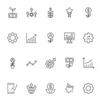 Business Vector Icons Collection. Suitable for books, stores, shops. Editable stroke in minimalistic outline style. Symbol for design