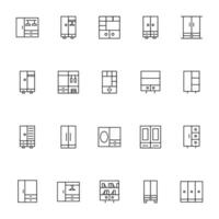 Wardrobe Vector Icons Collection. Suitable for books, stores, shops. Editable stroke in minimalistic outline style. Symbol for design