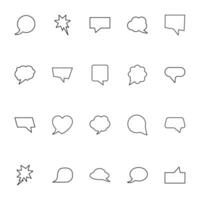 Speech Bubble Vector Icons Collection. Suitable for books, stores, shops. Editable stroke in minimalistic outline style. Symbol for design