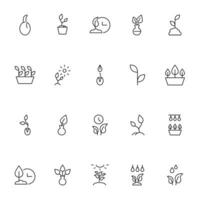 Plant Vector Line Icon Set