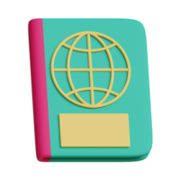 3d passport travel icon png