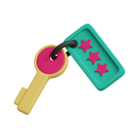 3d hotel key travel icon png