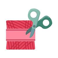 knit with scissors illustration vector