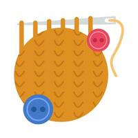 thread knit with button illustration vector