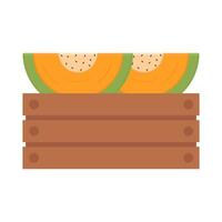 Cantalupo rebanada en cesta ilustración vector