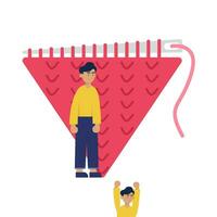 knitting triangle with person illustration vector