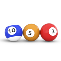 3d representación de billar pelotas png