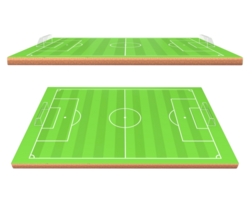 3d representación fútbol campo lado ver png