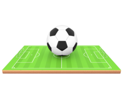 3D Rendering Soccer Ball On Soccer Field Side View png