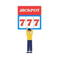 people lift spin jackpot illustration vector