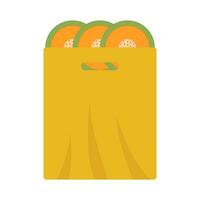 cantaloupe slice in plastic bag illustration vector