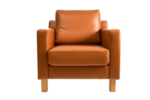 ai gegenereerd bruinen leer fauteuil png