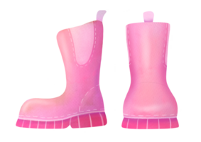 besnoeiing uit, klem kunst hand- getrokken waterverf roze schattig rubber laarzen voor baby meisjes geïsoleerd Aan transparant achtergrond. hoog schoon beschermen van vocht, regenen, plassen voor tuinieren, boerderij. lente, zomer png