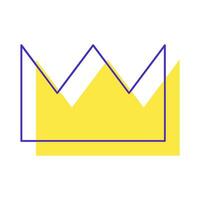 memphis crown illustration vector