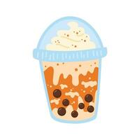 soft boba drinks plastic cup vector