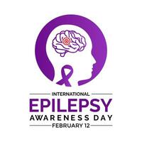 Vector illustration on the theme of International Epilepsy Day.  It ,s understanding and awareness of epilepsy. Banner, poster, card, background design.