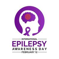 Vector illustration on the theme of International Epilepsy Day.  It ,s understanding and awareness of epilepsy. Banner, poster, card, background design.