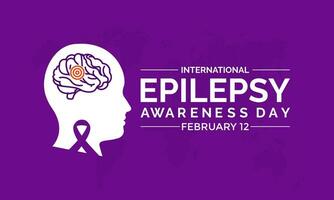 Vector illustration on the theme of International Epilepsy Day.  It ,s understanding and awareness of epilepsy. Banner, poster, card, background design.