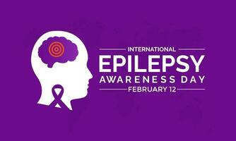 Vector illustration on the theme of International Epilepsy Day.  It ,s understanding and awareness of epilepsy. Banner, poster, card, background design.