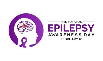 Vector illustration on the theme of International Epilepsy Day.  It ,s understanding and awareness of epilepsy. Banner, poster, card, background design.