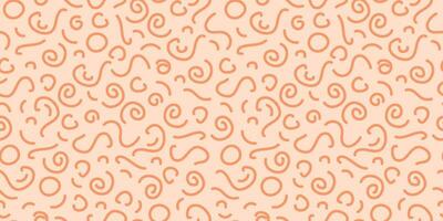 Abstract seamless pattern. Peach color. Various geometric shapes by hand. Vector background for wallpaper, wrapping paper, textile, scrapbooking.