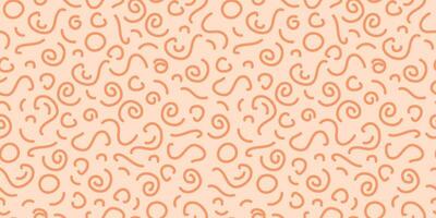 Abstract seamless pattern. Peach color. Various geometric shapes by hand. Vector background for wallpaper, wrapping paper, textile, scrapbooking.