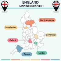 Infographic of England map. Infographic map vector