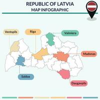 Infographic of Latvia map. Infographic map vector