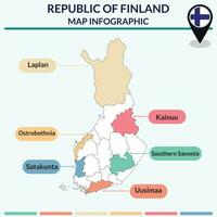 Infographic of Finland map. Infographic map vector