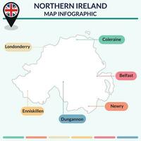 Infographic of Northern Ireland map. Infographic map vector