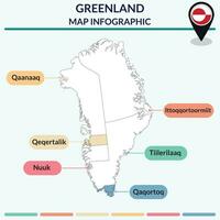 Infographic of Greenland map. Infographic map vector