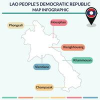 Infographic of Laos map. Infographic map vector