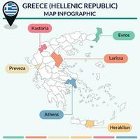 Infographic of Greece map. Infographic map vector