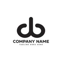 Initial Name Letter BD or DB Icon Logo Symbol vector