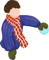 Man playing snow png