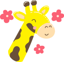 Cute girrafe illustration png