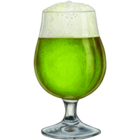 aquarelle main tiré réaliste verre de Bière png