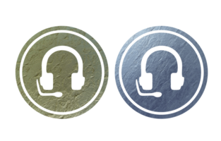 headset icon symbol with texture png