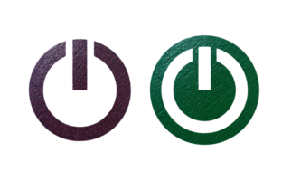 Power icon symbol green and red with abstract texture png